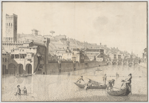 Veduta di una parte di Firenze 1744, Radierung nach einer Zeichnung von Guiseppe Zocchi