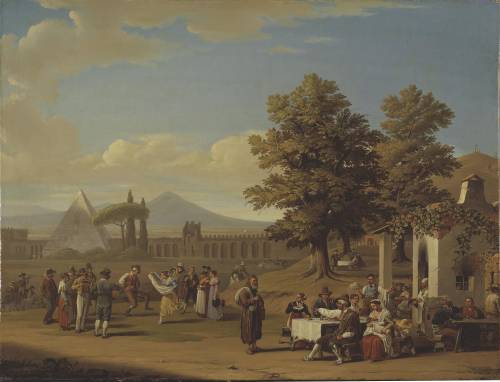 Hjalmar Mörner. Italian Harvest Festival at Monte Testaccio near Rome, 1825