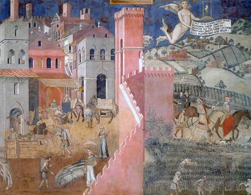 Ambrogio Lorenzetti, "Allegoria ed effetti del Buono e del Cattivo Governo", Siena (1338-1339)
