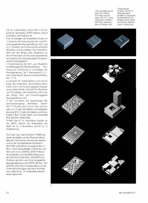 Raumentwurfslehre, in: der architekt 6/2011