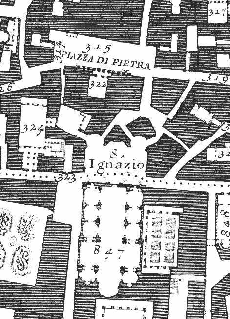 Piazza di Sant'Ignazio, Nuova Topografia di Roma del Nolli